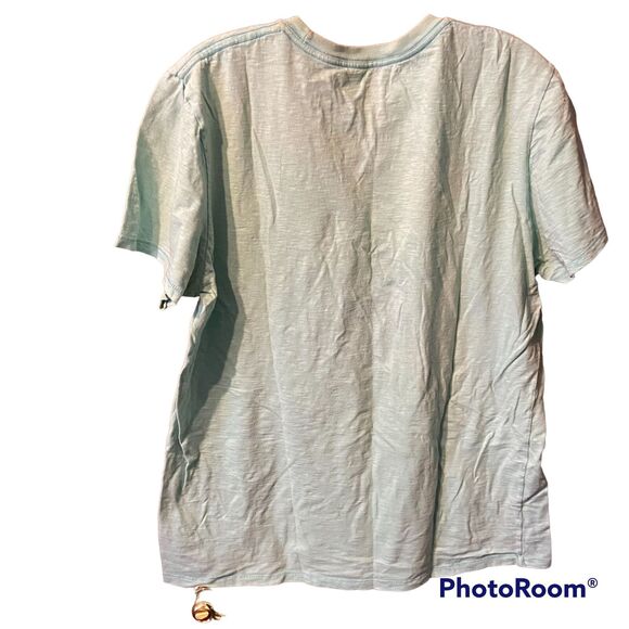 American Eagle Outfitters Top M Single Stitch Flocked Lettering Thrashed Grunge - Picture 5 of 11